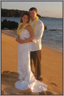 Romantic Molokai Hawaii beach wedding